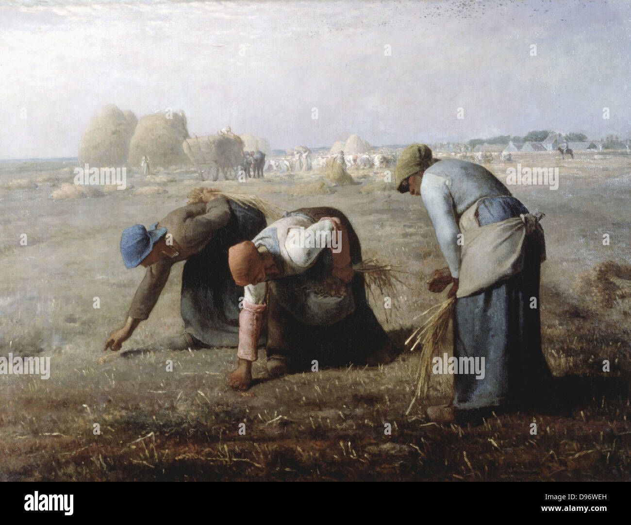 Las espigadoras', 1857: Jean Francois Millet (1814-1875), pintor Frnech. Foto de stock