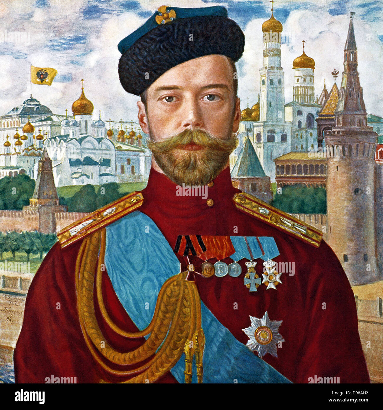 Boris Kustodiev. (1878-1927). Tsar Nicholas II. 1915. Foto de stock