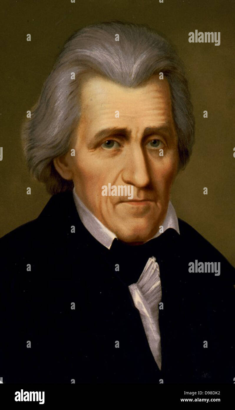 Andrew Jackson (1767-1845) soldado americano y séptimo Presidente de los Estados Unidos 1829-1837. Cabeza y hombros retrato. Foto de stock