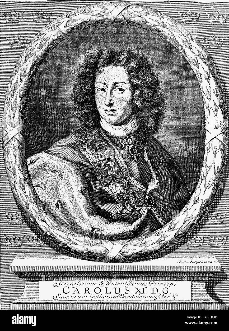 Charles XI (1655 - 1697)El Rey de Suecia de 1660 a 1697 durante el período del Imperio Sueco (1611-1718). Foto de stock