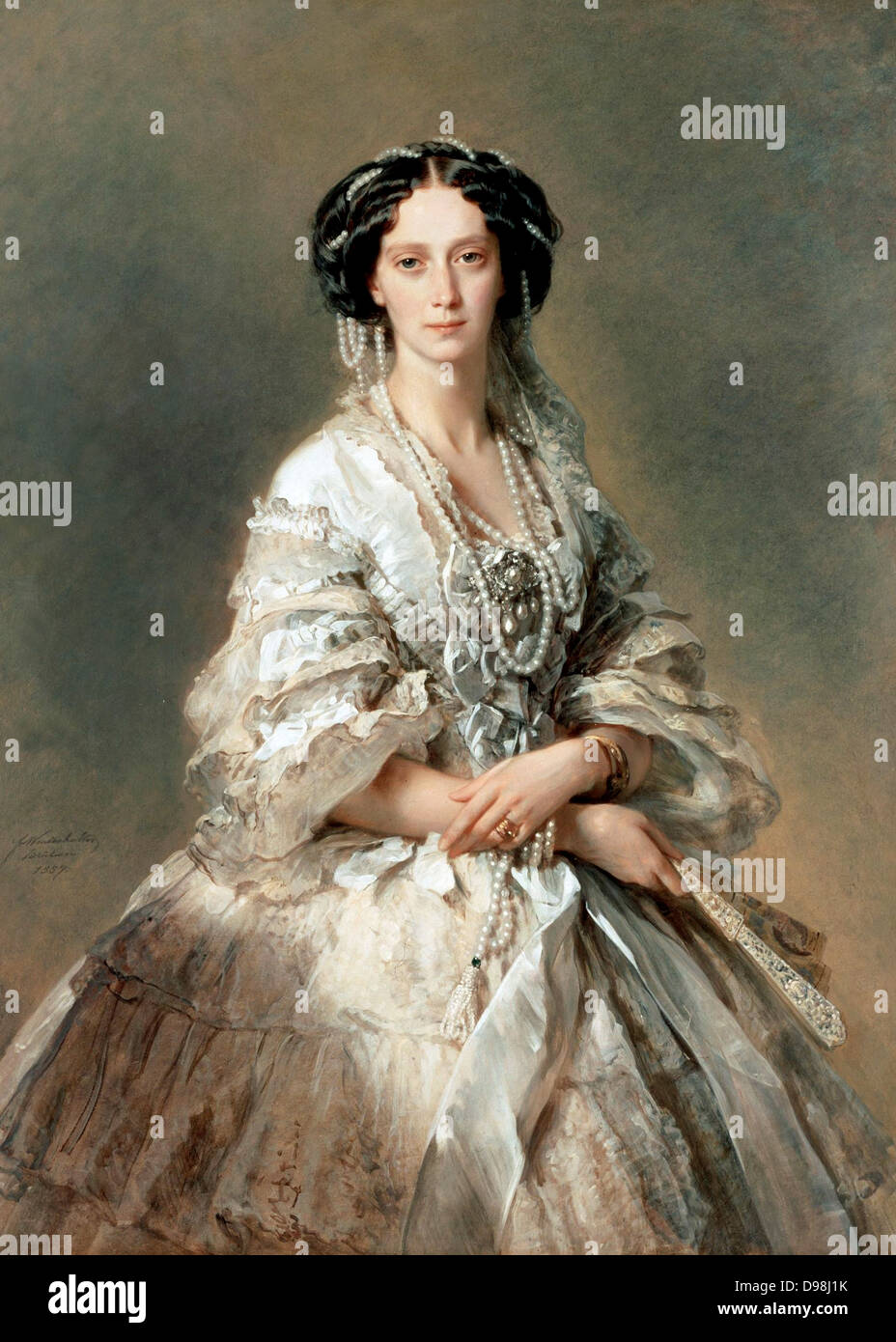 La emperatriz María Alexandrovna de Rusia (esposa de Alejandro II. Por Franz Xavier Winterhalter 1857 AD Foto de stock