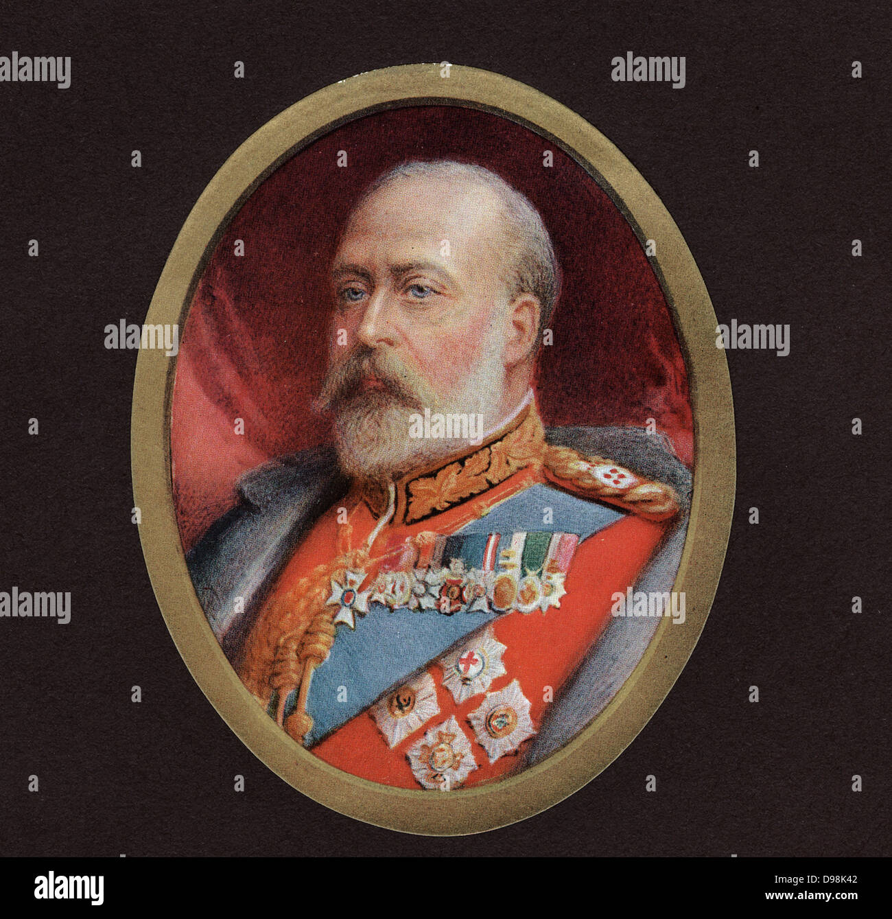 El Rey Eduardo VIII de Gran Bretaña (reinó de 1901 - 1910, a partir de una miniatura por Alyn Williams Foto de stock