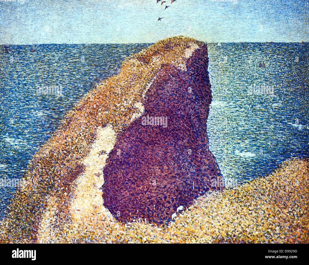 Le Bec du Hoc, Grandchamp', 1885. Óleo sobre lienzo. Georges Seurat (1859-1891), pintor postimpresionista francés. Francia Normandía Seascape Agua Aire Rock Foto de stock