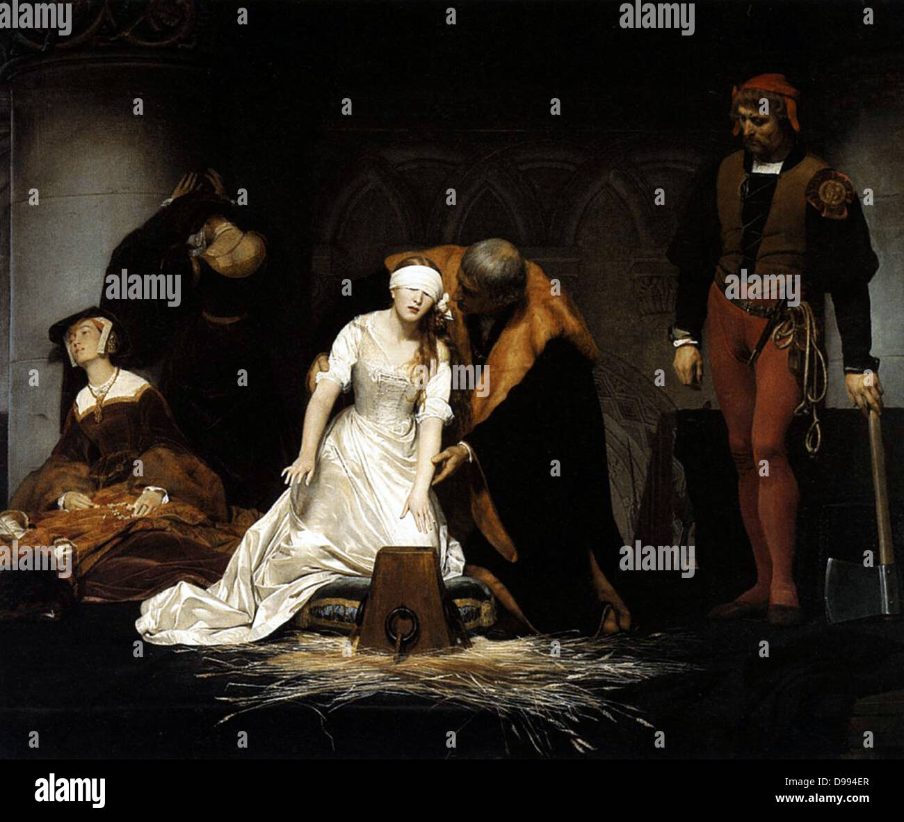 Paul Delaroche la ejecución de Lady Jane Grey, 1833 Foto de stock