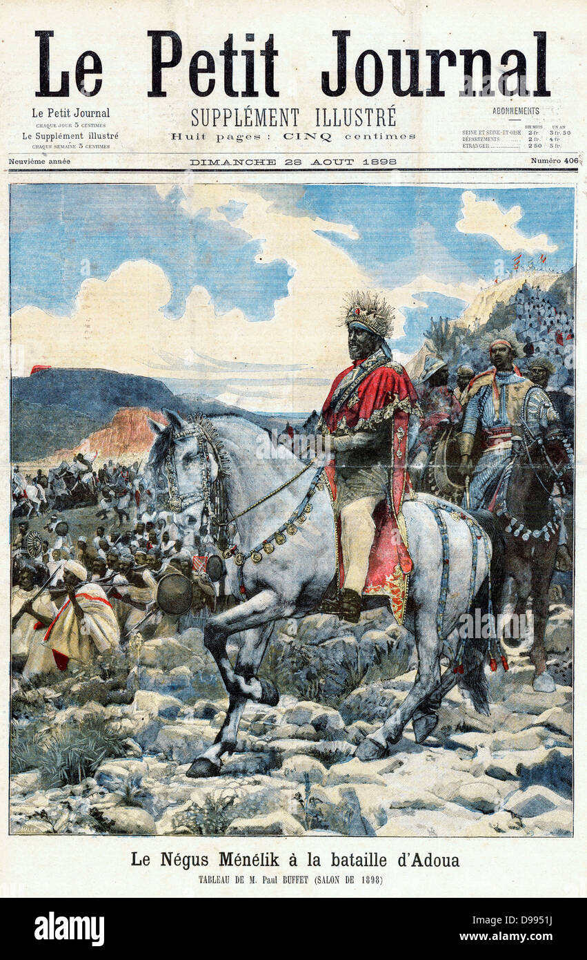 Menelik II (1844-1913) rey (Negus) de Etiopía desde 1889. \
