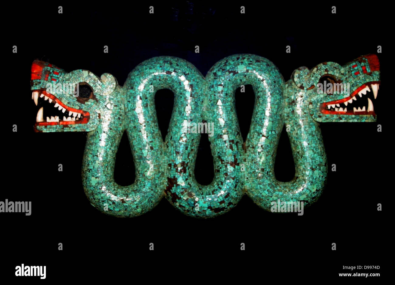 -Mixtecas aztecas mosaico serpiente 15th-16th Century Foto de stock