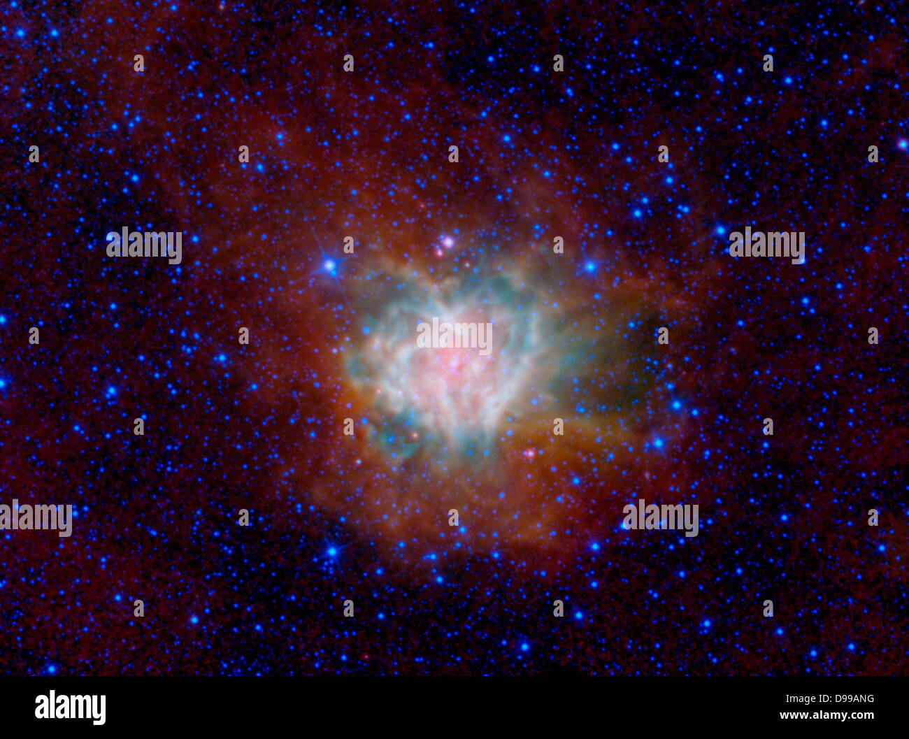 La nebulosa Cocoon está representado en esta imagen de la NASA del sabio. Esta nube de polvo y gas, catalogada como IC 5146 y situada en la constelación de Cygnus, está envuelto en una oscura nube de polvo llamada Barnard 168. Dentro de este capullo de polvo y gas, se están formando nuevas estrellas y comienza a surgir en el medio silvestre. Foto de stock