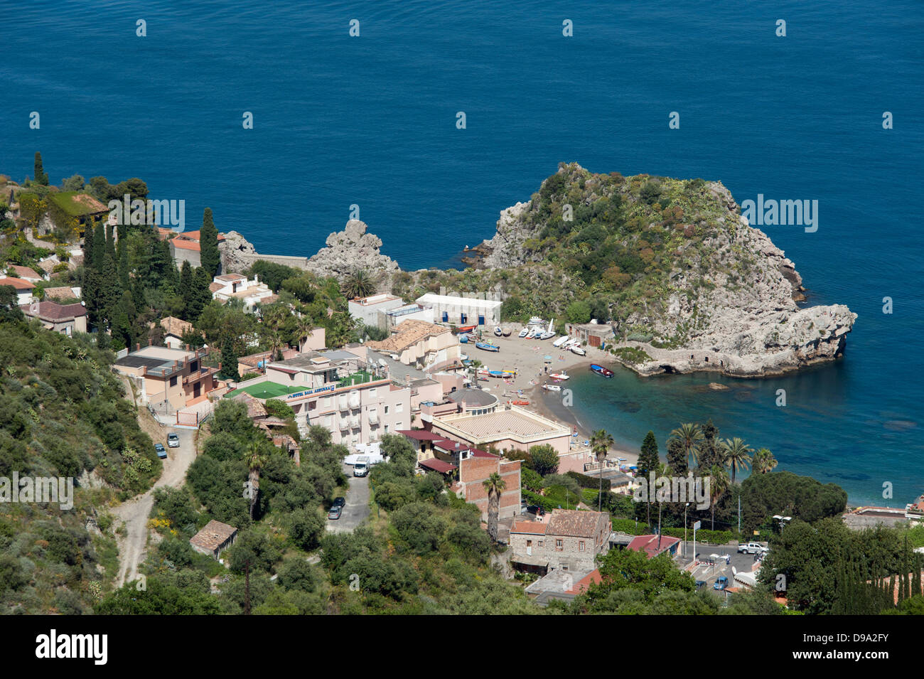 Mazzaro, Taormina, Sicilia, Italia , Mazarro, Blick von Taormina, Sizilien, Italien Foto de stock
