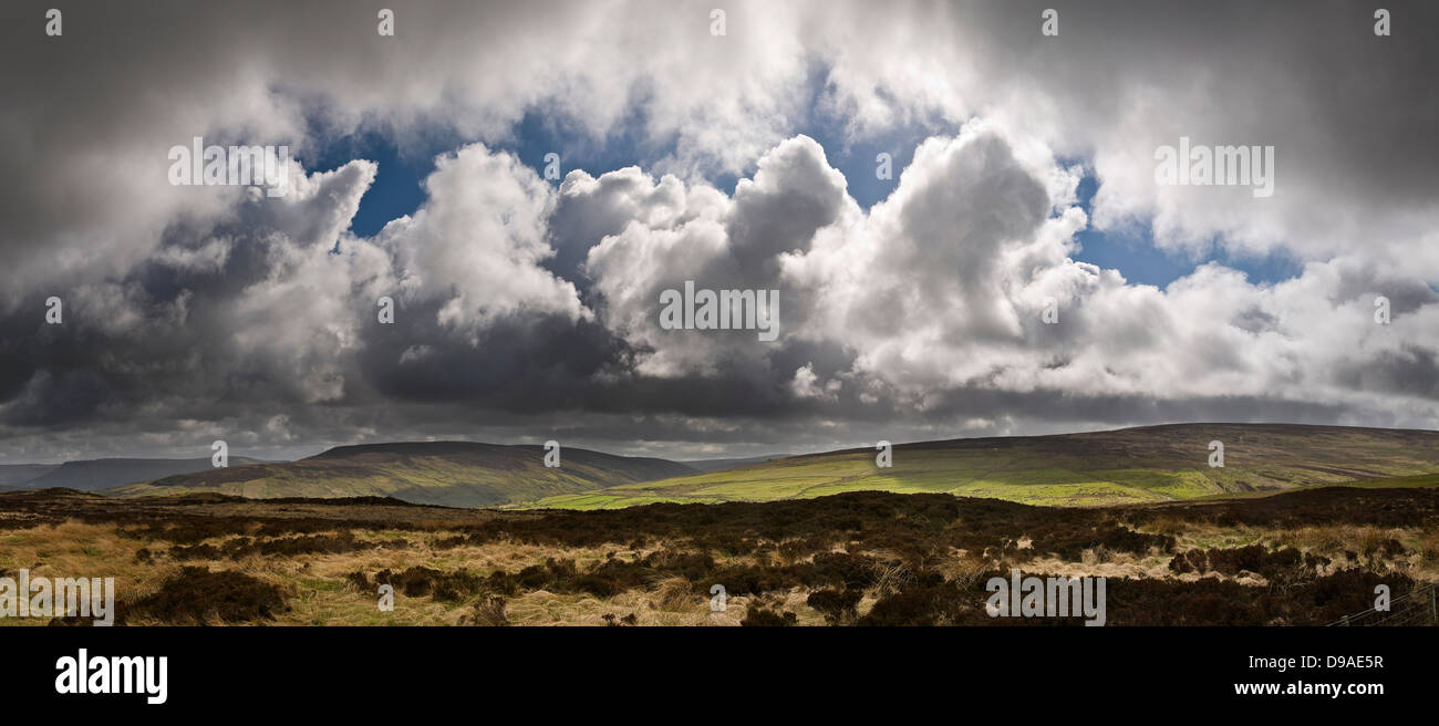 Colinas y montañas en el Condado de Antrim, Irlanda del Norte, REINO UNIDO Foto de stock