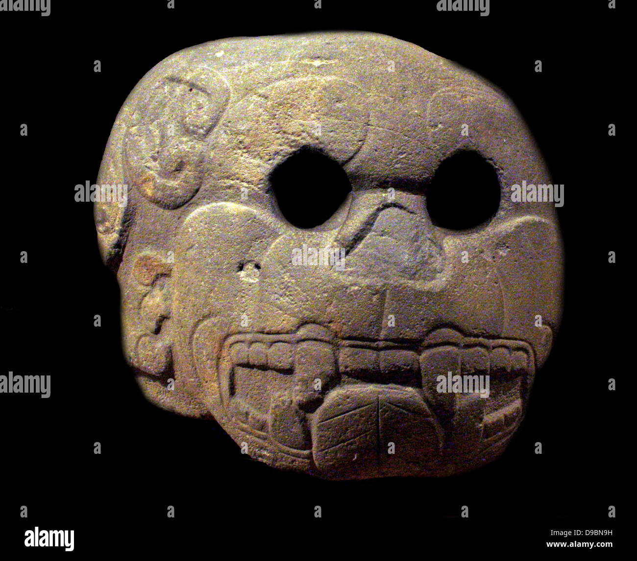 Izapan Altar. Alterar mexicano con cabeza de felino circa Siglo 1 BC-1ST ANUNCIO del siglo. Foto de stock