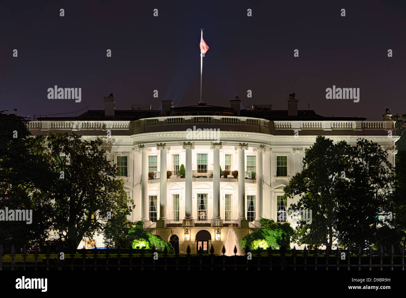 La Casa Blanca, hogar del Presidente de los Estados Unidos de América, Washington D.C., EE.UU. Foto de stock