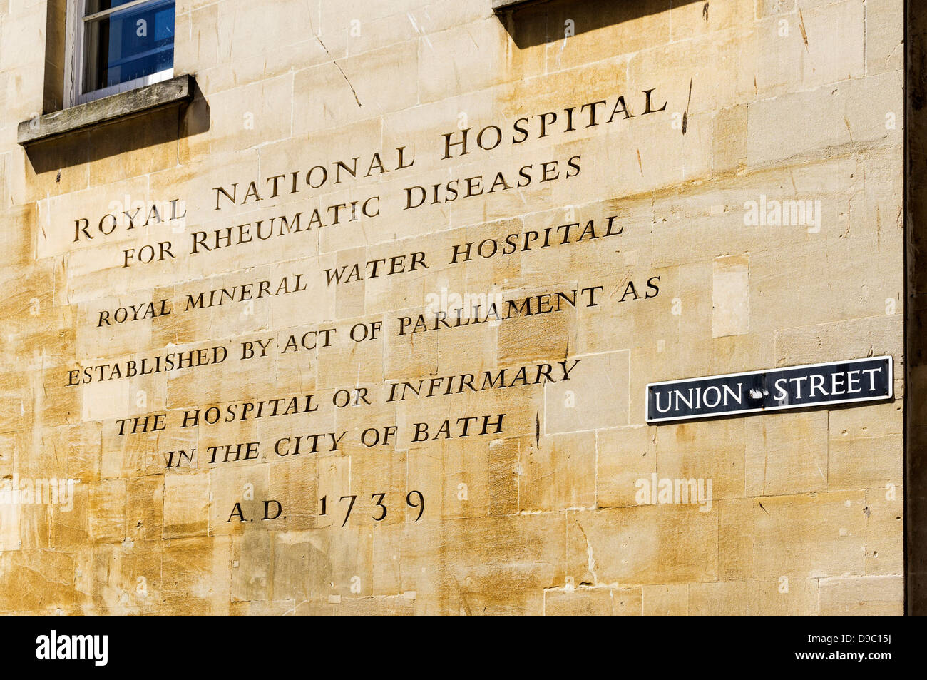 Royal National Hospital para enfermedades reumáticas NHS Foundation Trust signo, Bath, Somerset, Reino Unido Foto de stock