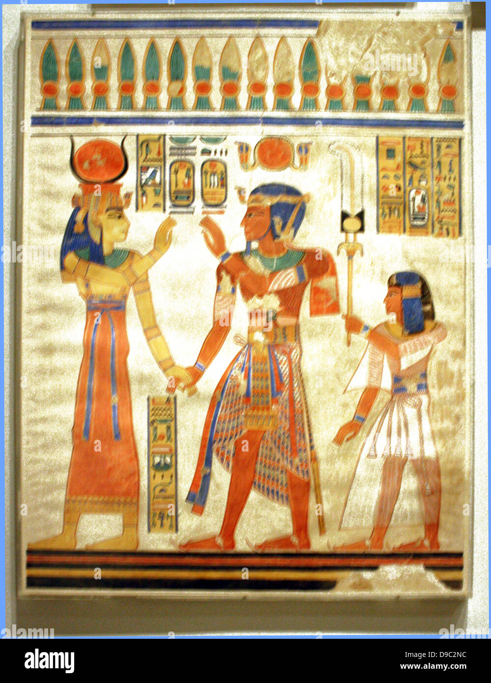 Pinturas de pared egipcias desde el nuevo reino, facsimies de decoración  mural del antiguo Egipto. Son precisas copias de originales escenas, exacto  en línea y color y, con pocas excepciones, en una