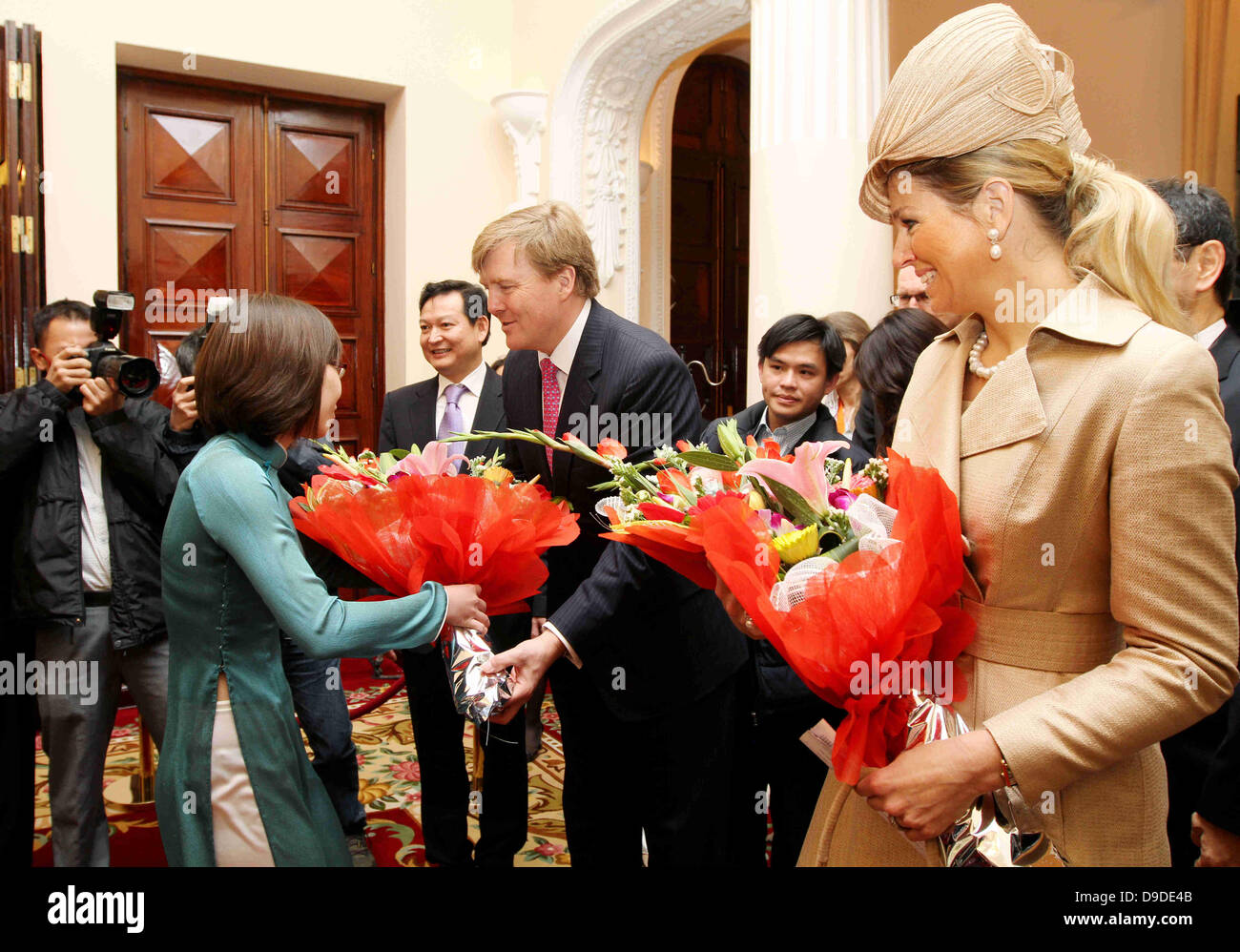 El príncipe Willem-Alexander y La Princesa Máxima de Holanda asistir a las aberturas seminario "Doing Business en Vietnam' en el Melia Hotel en Hanoi. Hanoi, Vietnam - 28.03.11 Foto de stock