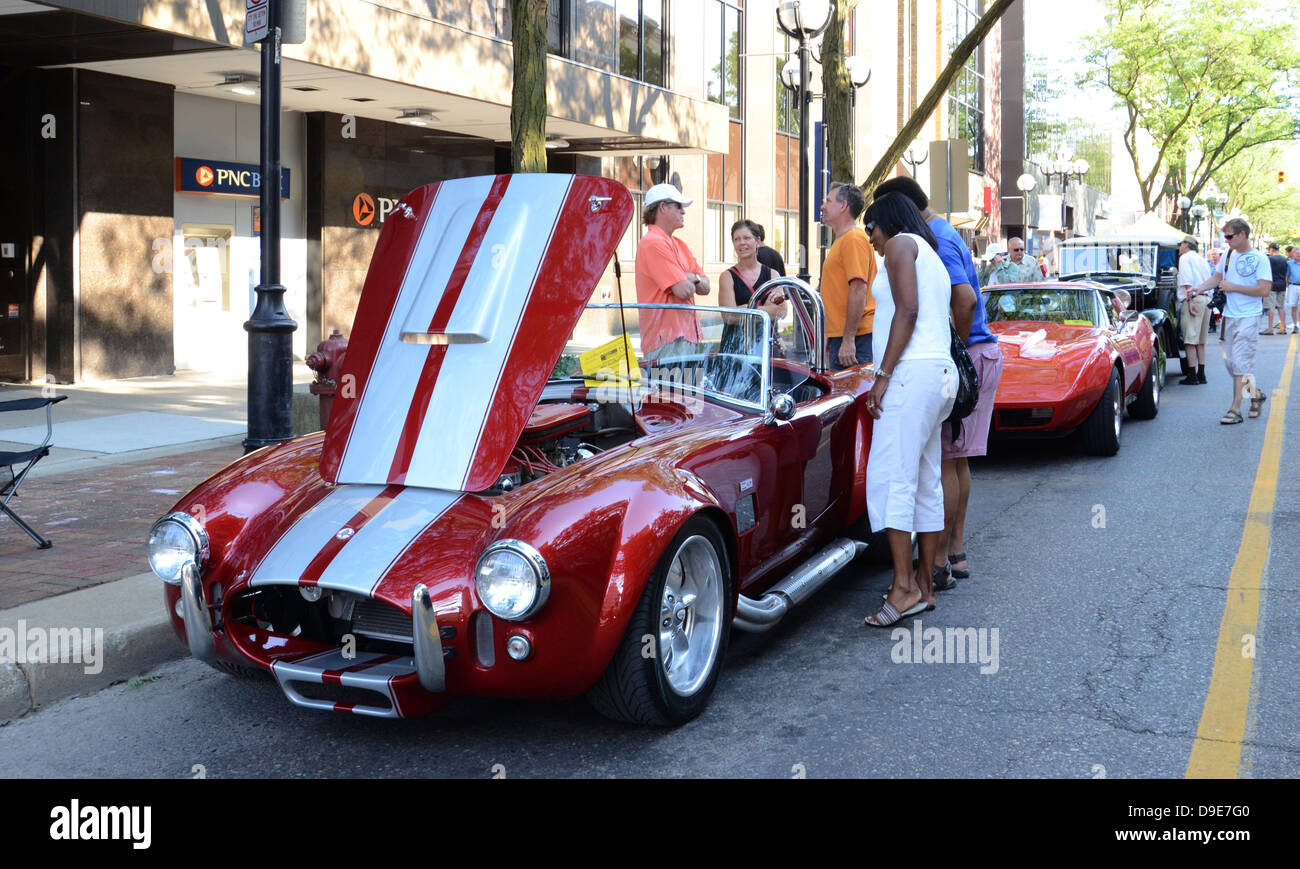 Homenaje 1966 Shelby Cobra en la Escultura rodante car show, el 13 de julio de 2012 en Ann Arbor, Michigan Foto de stock