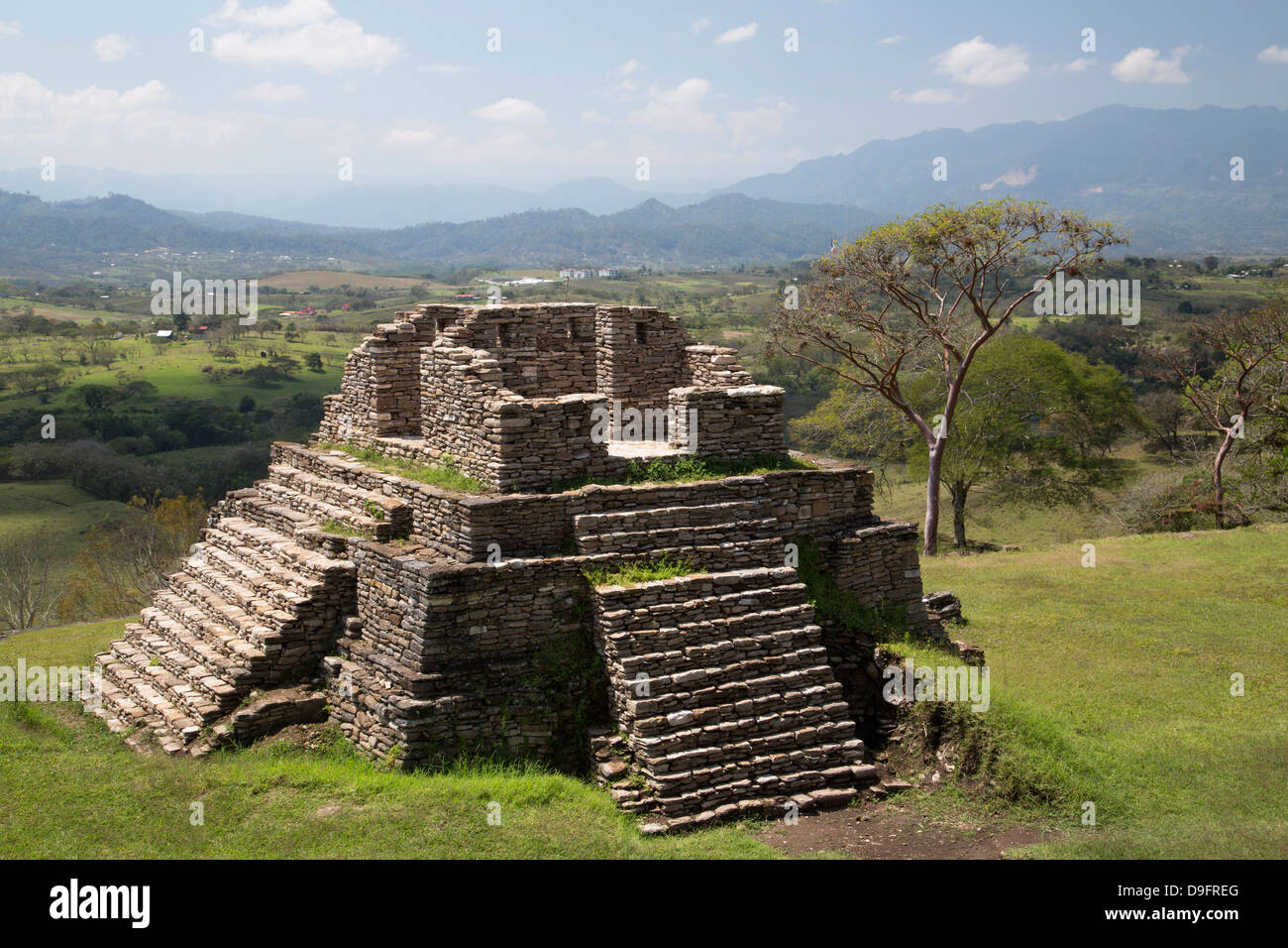 La zona arqueológica Tonina, Chiapas, México. Foto de stock