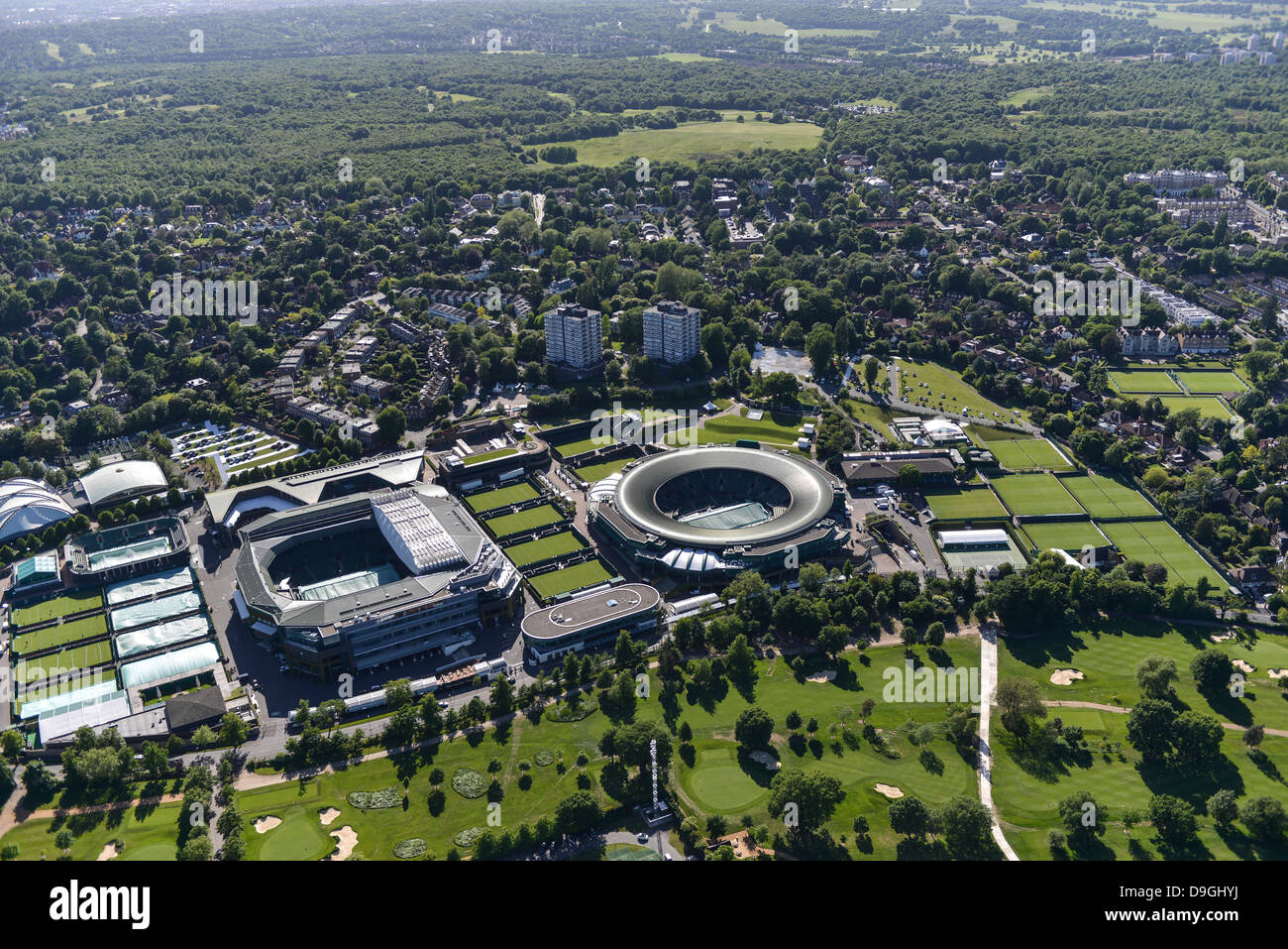 Fotografía aérea de Wimbledon Foto de stock