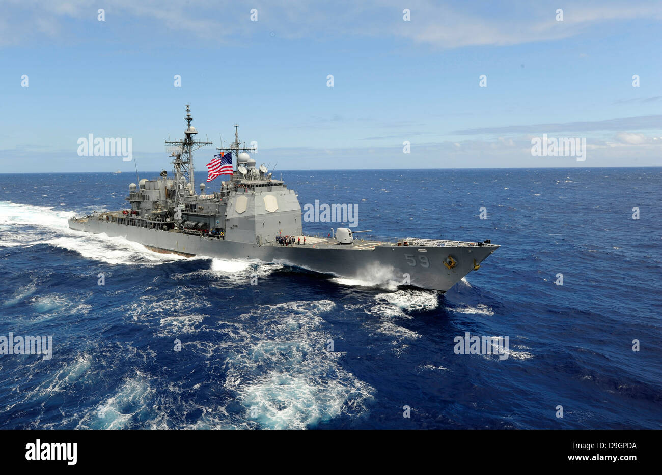 El crucero de misiles guiados USS Princeton. Foto de stock