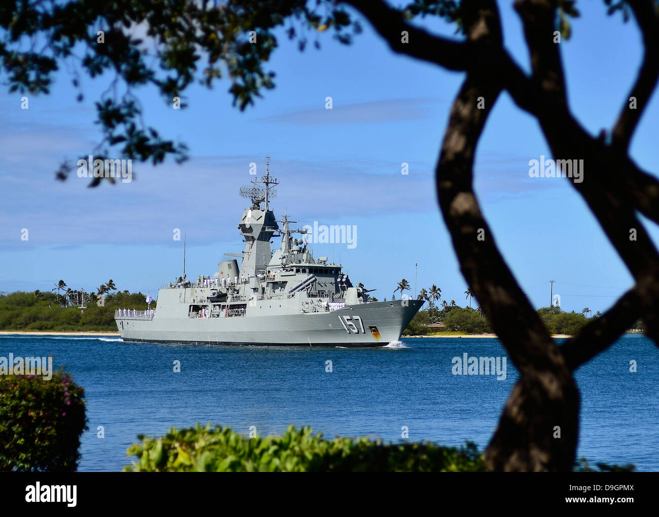 La Real Marina australiana HMAS fragatas clase Anzac Perth. Foto de stock