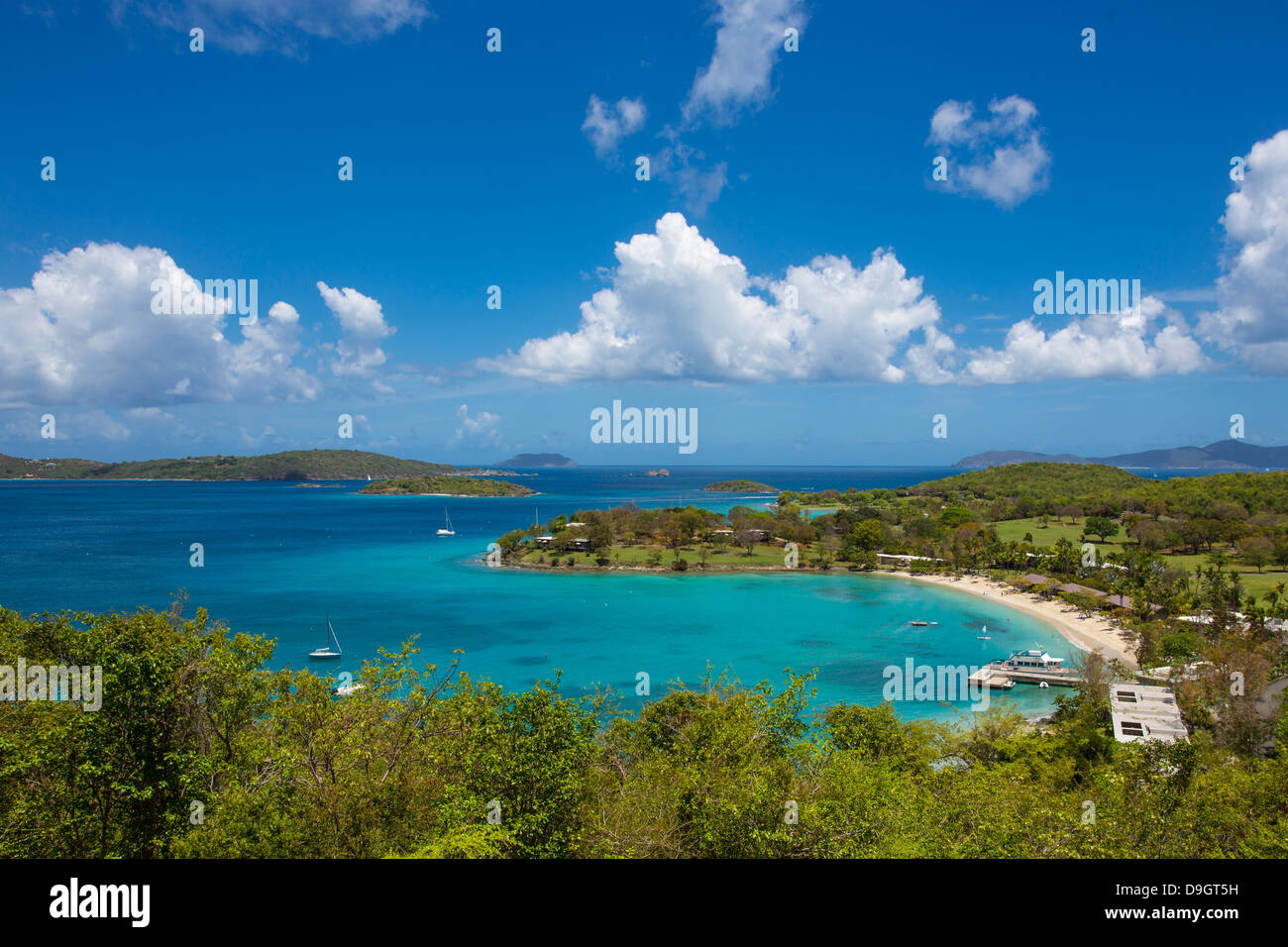 Caneel Bay en la isla caribeña de St John en las Islas Vírgenes de EE.UU. Foto de stock