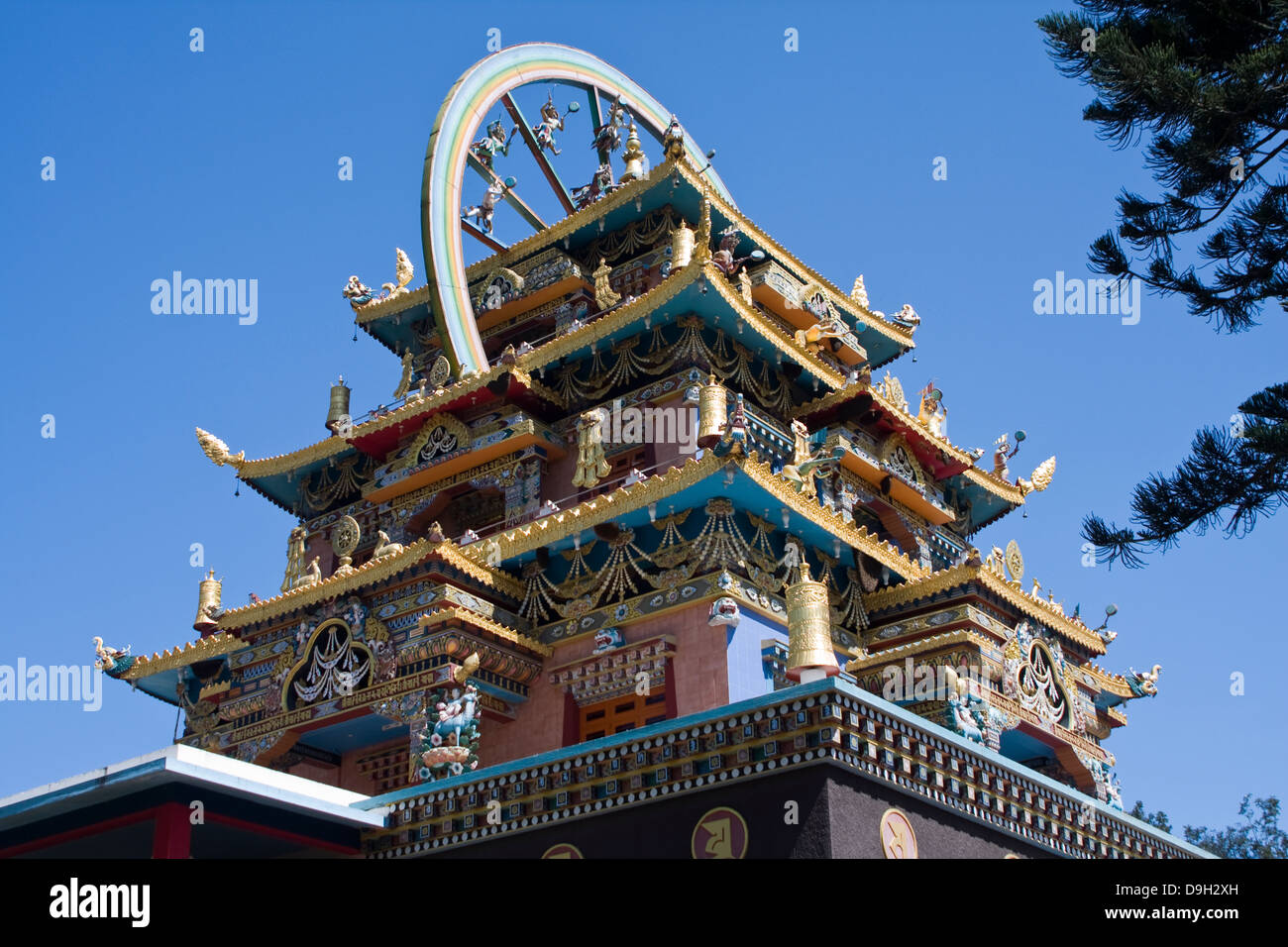 Asia, India, Karnataka, en Bylakuppe, Templo de Oro Foto de stock
