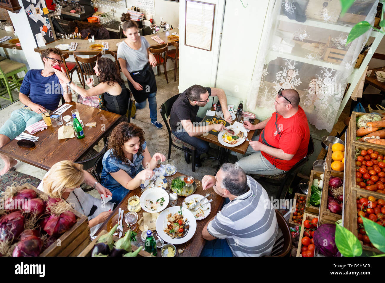 Restaurante Machneyuda, Jerusalem, Israel. Foto de stock