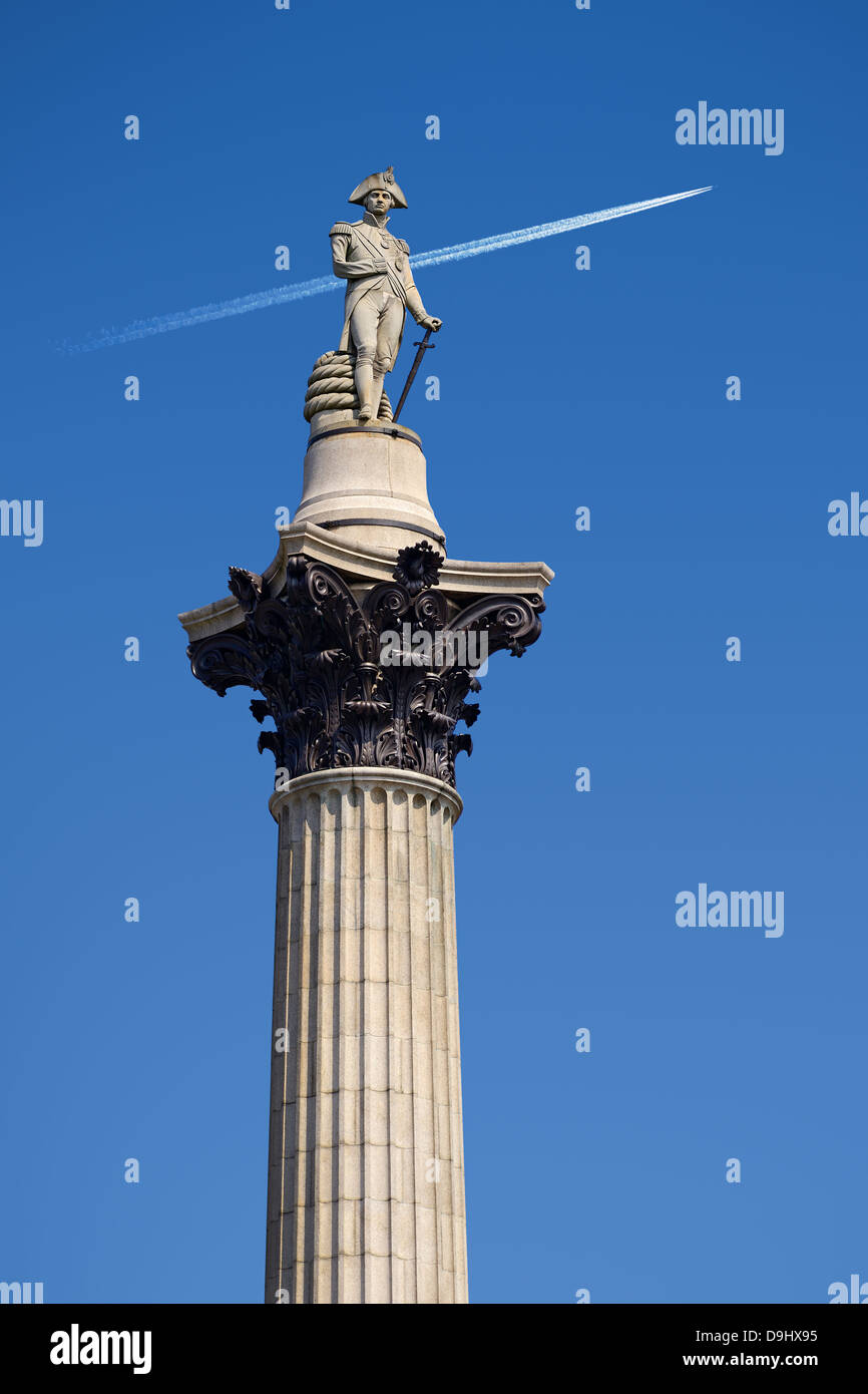Columna Nelsons, Trafalgar Square, Londres, Inglaterra, Reino Unido. Foto de stock