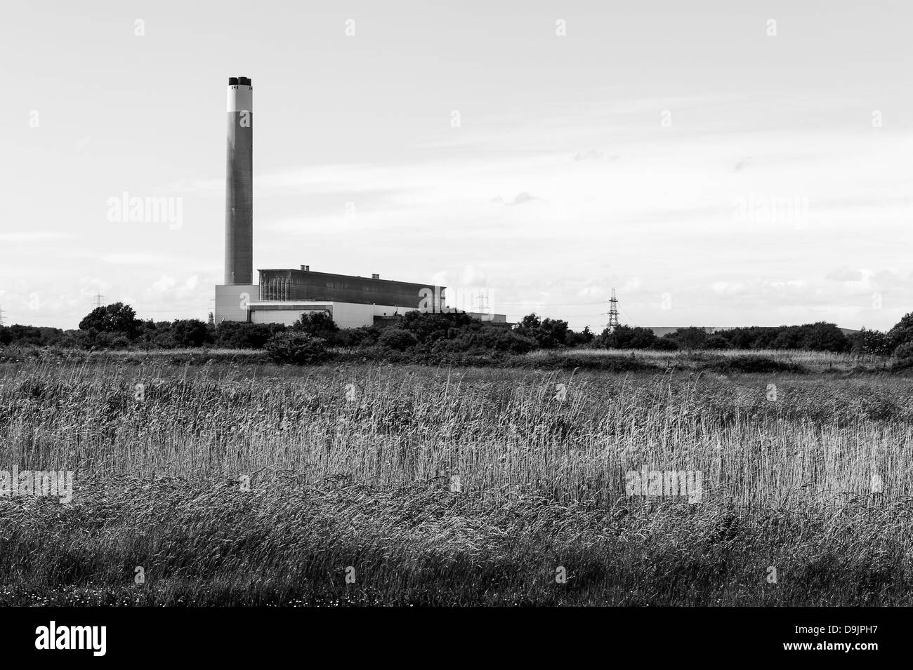 Fawley Power Station es un fuel-oil, Power Station está situado en el lado oeste de Southampton Wate Foto de stock