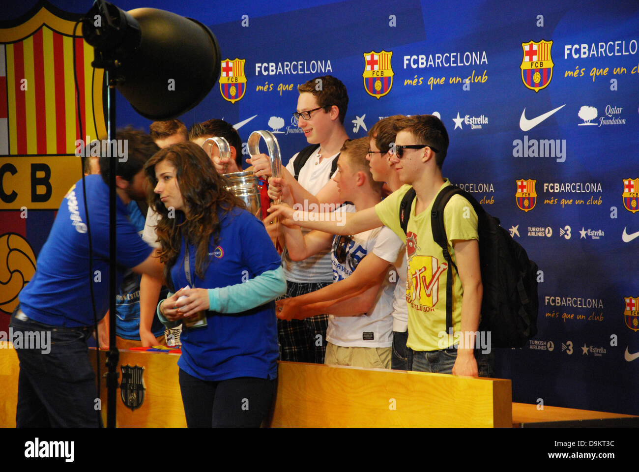 Camp Nou, el estadio de fútbol de Barcelona España Foto de stock