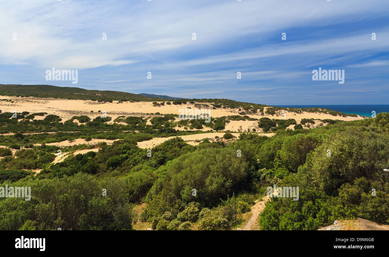 Piscinas dune en Costa Verde, en el suroeste de Cerdeña, Italia Foto de stock