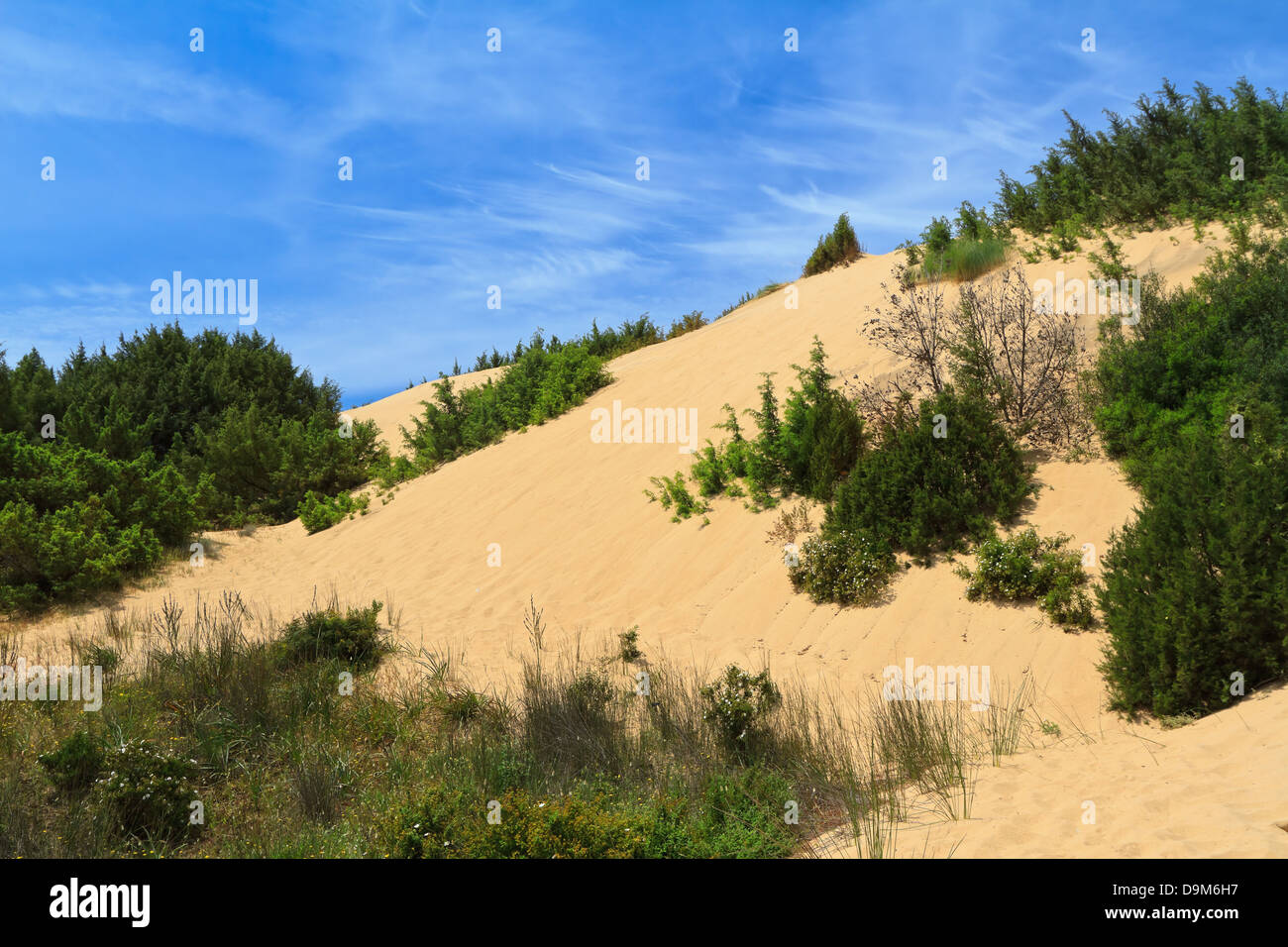 Piscinas dunas en la Costa Verde, en el suroeste de Cerdeña, Italia Foto de stock
