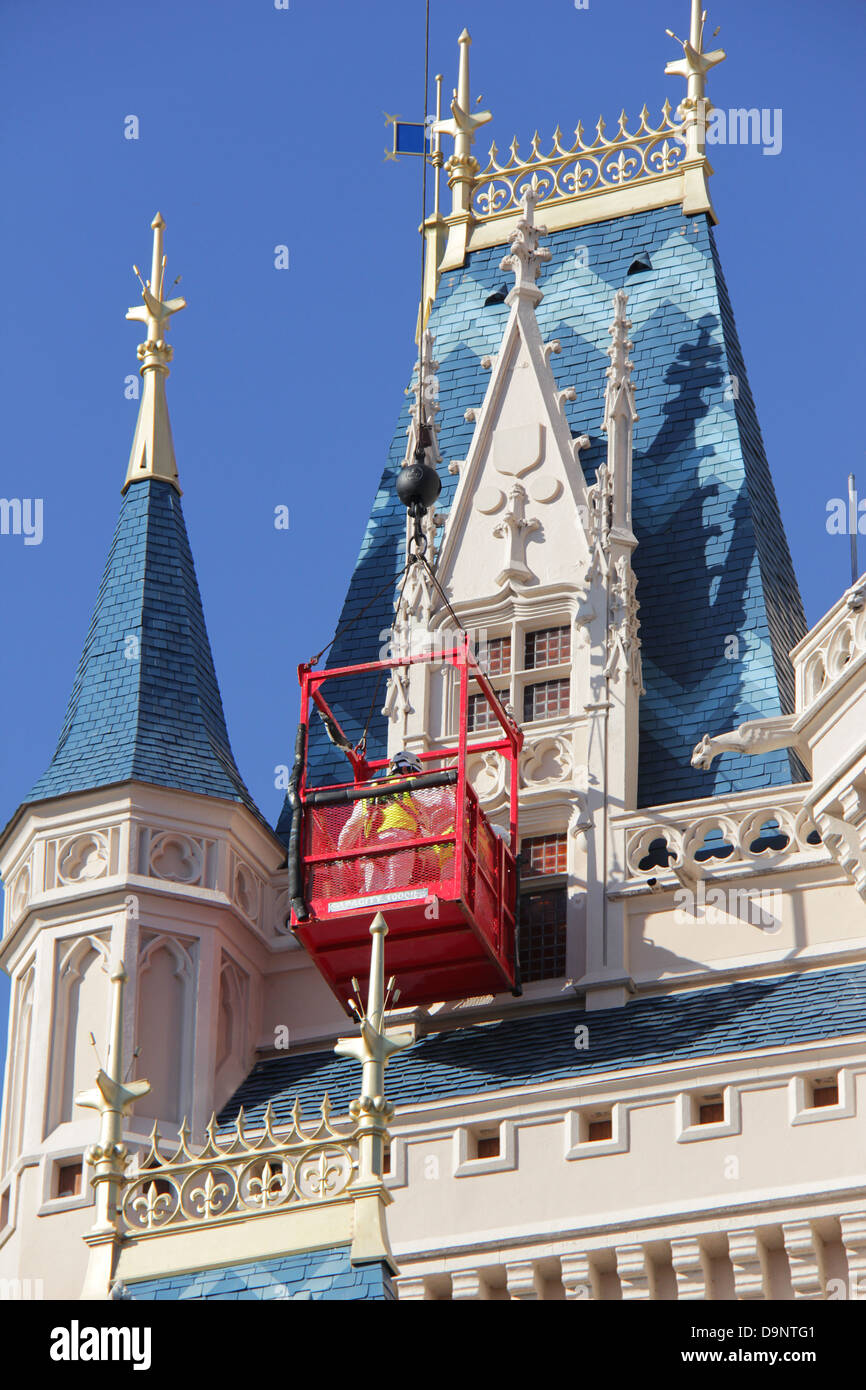 Cindirella's Castle en el Magic Kingdom, Walt Disney World, Orlando, Florida. Foto de stock