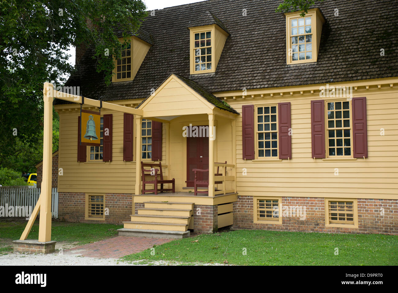 Casa histórica en Colonial Williamsburg, Virginia, EE.UU. Foto de stock