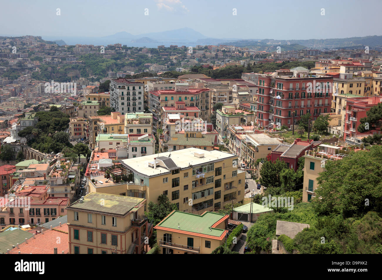 Vista de Nápoles, Campania, Italia Foto de stock