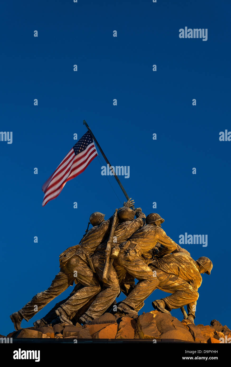 Marine Corps War Memorial, el Memorial Iwo Jima, Arlington Park Ridge, Arlington, Virginia, EE.UU. Foto de stock