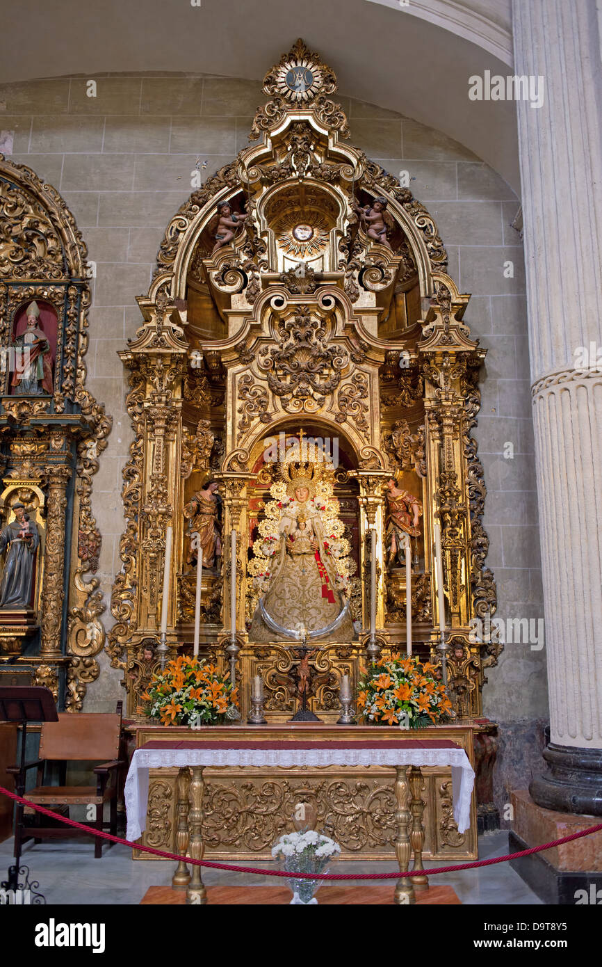 Retablo de la Virgen del Rocío en la Catedral de Sevilla, Sevilla, Andalucía, España. Foto de stock