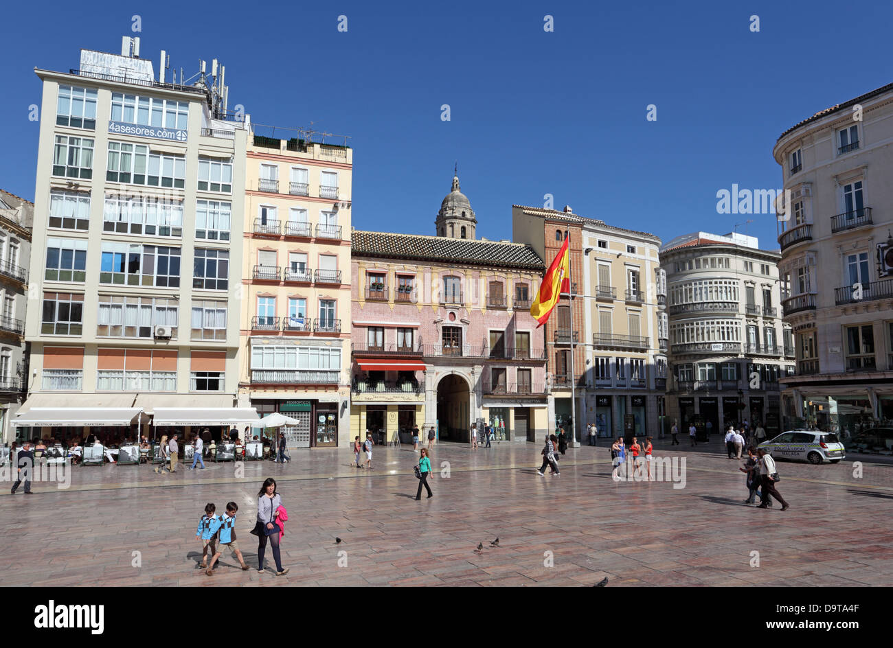 Plaza de la ciudad de Málaga, Andalucía, España Foto de stock