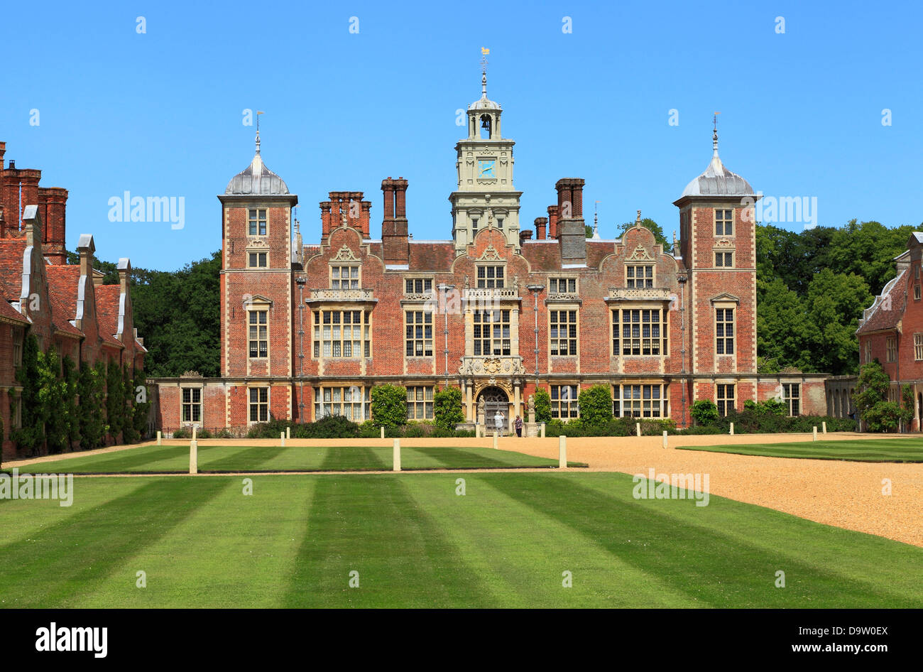 Blickling Hall, Norfolk, Inglaterra, siglo xvii, mansión jacobea, casa solariega inglesa hogares Foto de stock