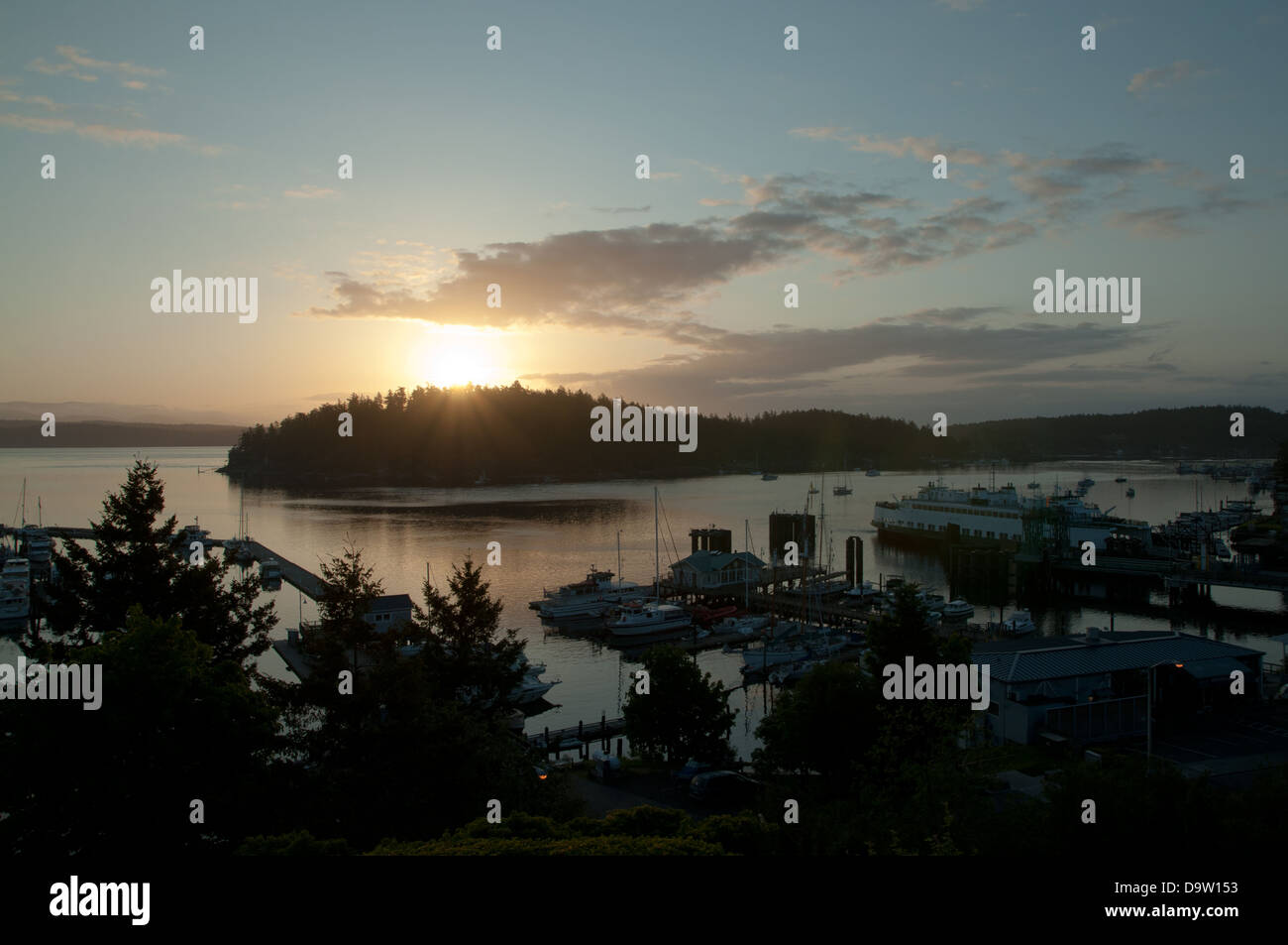 Sunrise, Friday Harbor, Isla San Juan,Washington Foto de stock