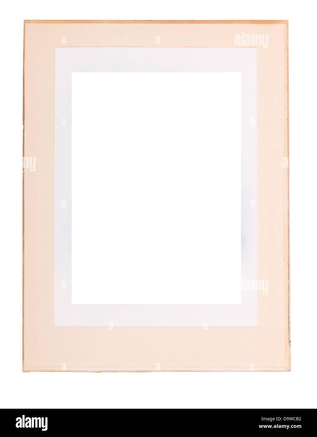Foto antigua de borde de papel como un marco de fotos, aislado en blanco Foto de stock