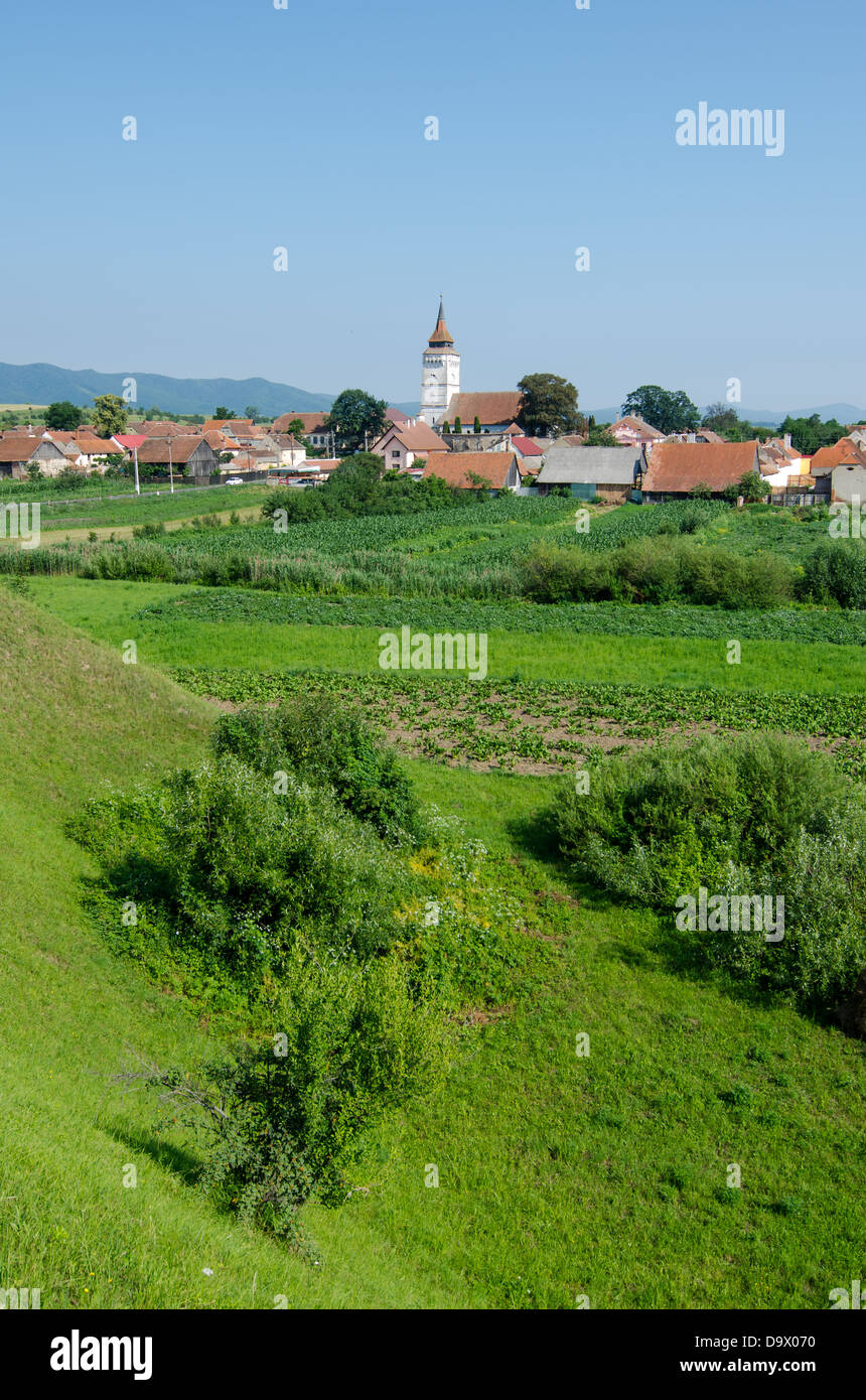 Paisaje de Transilvania, Rotbav Foto de stock