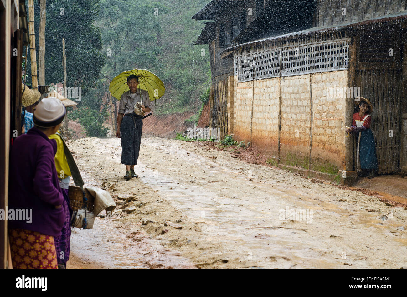 Monzón, campiña namhsan,Norte,Shan de Birmania Foto de stock