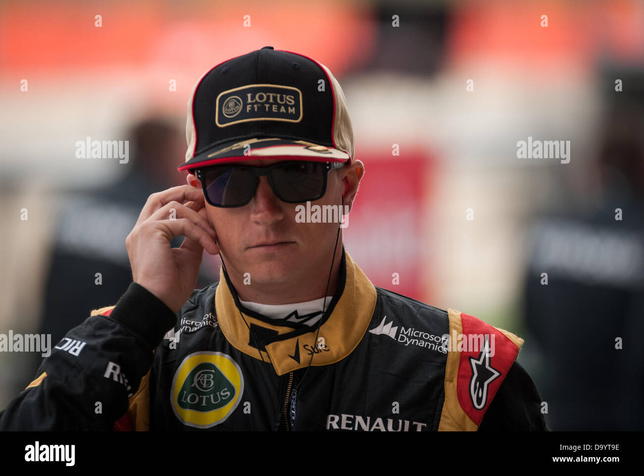 Kimi Raikkonen en el británico de Fórmula Uno (F1), el Grand Prix de Silverstone, en el REINO UNIDO Foto de stock