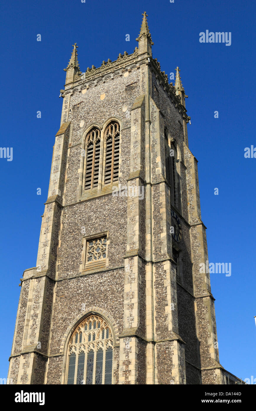 Cromer la torre de la iglesia, Norfolk, Inglaterra, Inglés torres Foto de stock