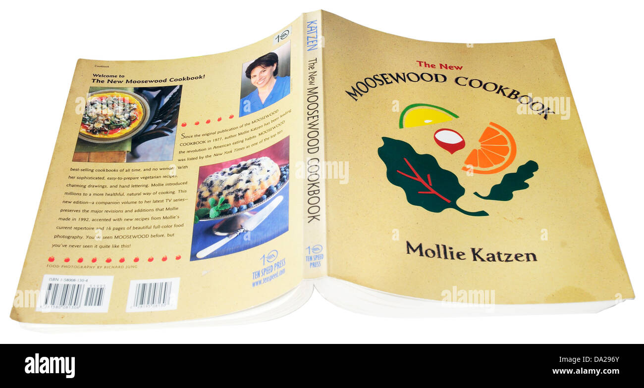 El famoso Moosewood Vegetariana Cookbook por Mollie Katzen Foto de stock