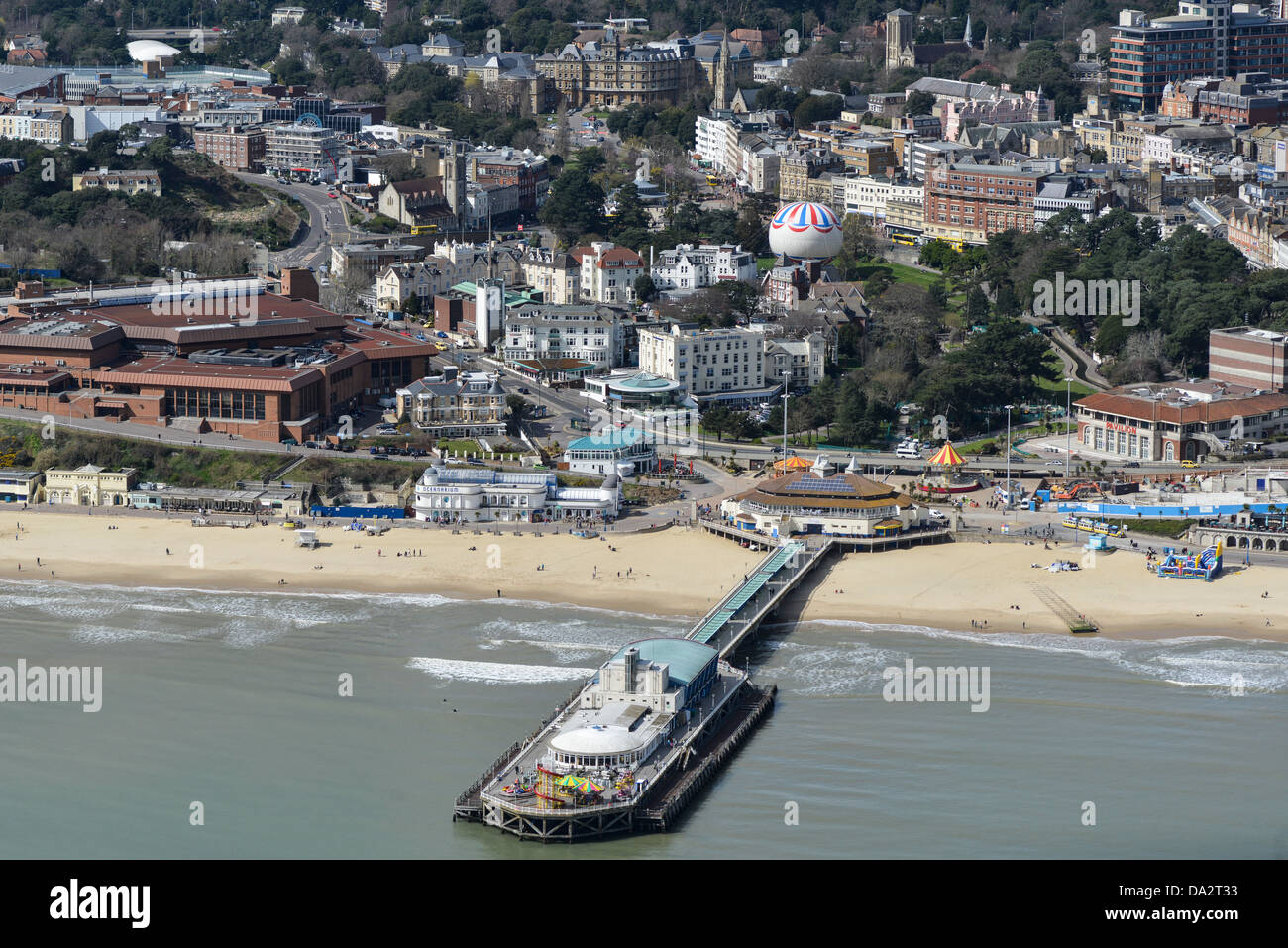 Fotografía aérea del muelle de Bournemouth Foto de stock