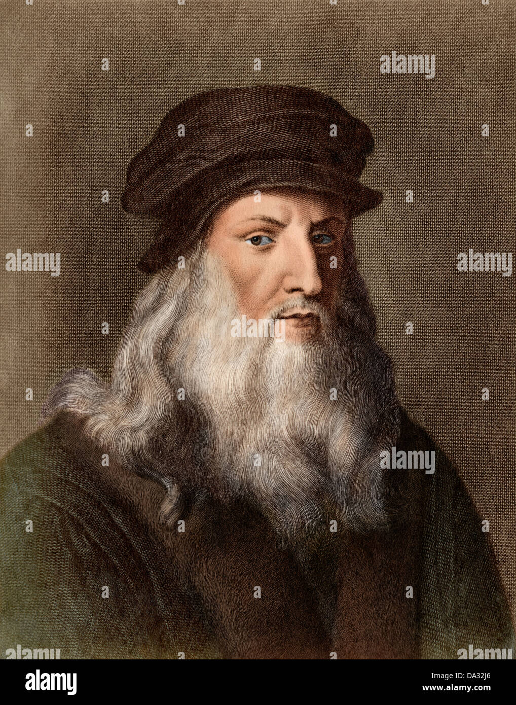 Retrato del artista Leonardo da Vinci. Color digitalmente fotografía de una  impresión Fotografía de stock - Alamy