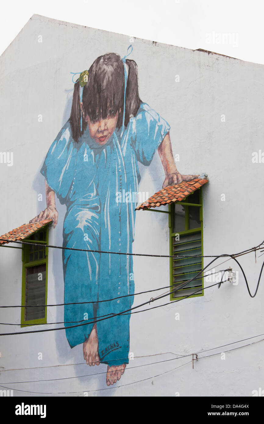 Arte en la calle, Georgetown, Penang, Malasia Foto de stock