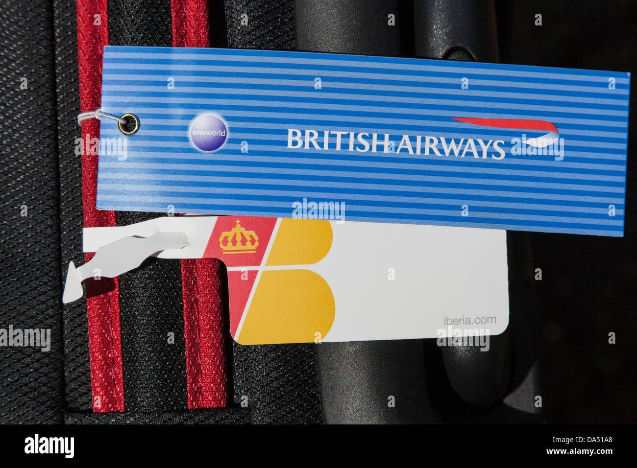 BA - etiquetas de equipaje de Iberia Foto de stock