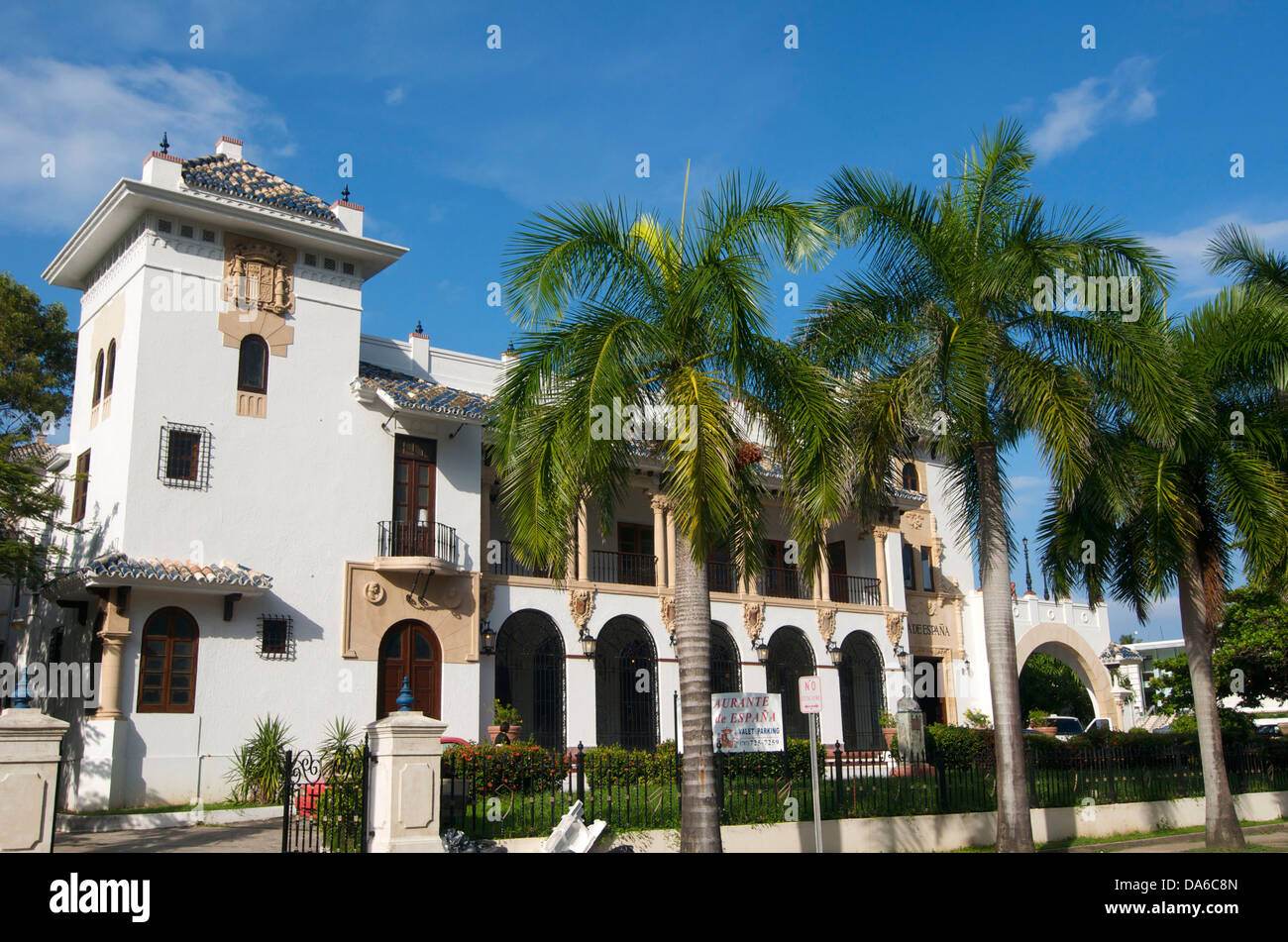 Puerto Rico, el Caribe, Antillas Mayores, Antillas, San Juan, restaurante, construcción, arquitectura, estilo colonial, Foto de stock